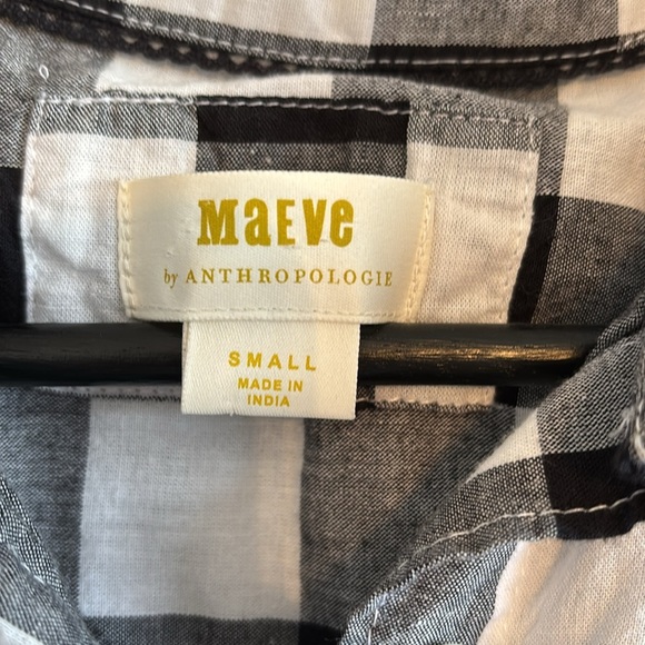 Anthropologie Maeve women’s long sleeve button up buffalo plaid cotton shirt S - Picture 5 of 8